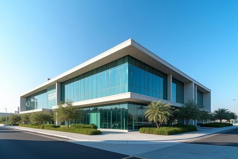 Exterior view of Al Etihad Sports Academy building with modern architecture